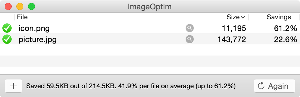 ImageOptim for Mac 应用界面